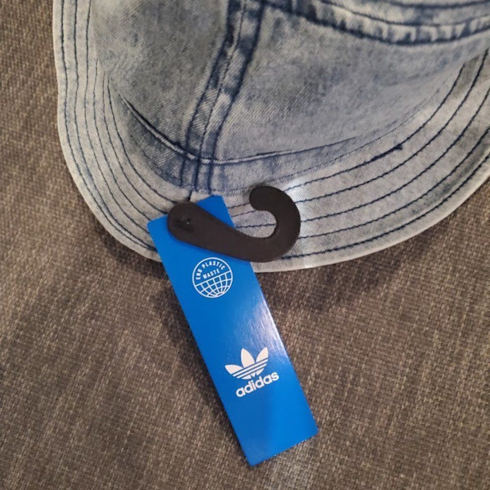 🆕️Adidas denim trefoil Women's stonewashed classic Logo Bucket Hat OS - Picture 9 of 16